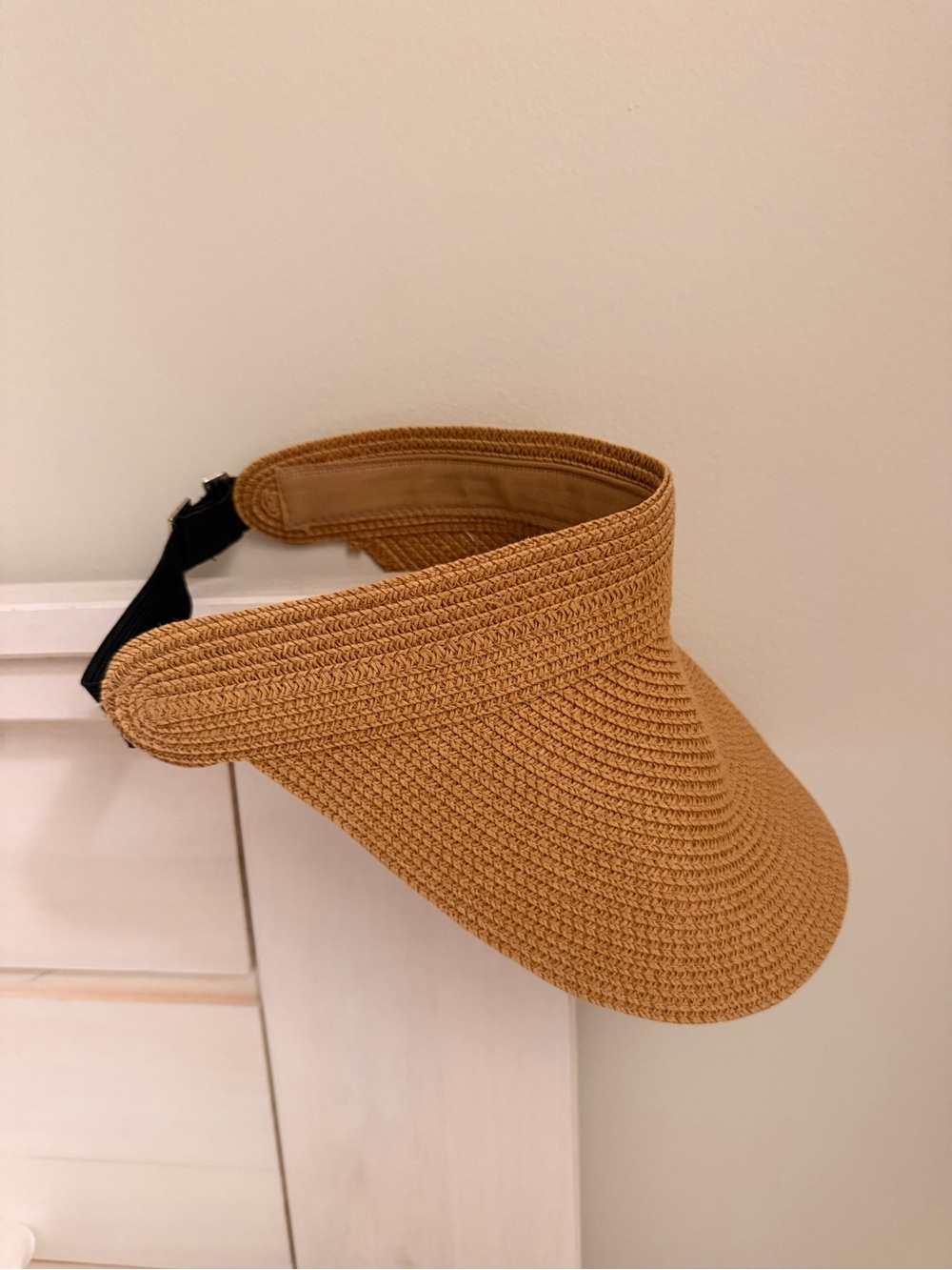 Women’s Straw Visor in Tan - Lightweight Sun Hat